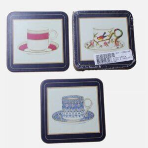 NIB Pimpernel Winterthur Cups & Saucer Cork Coasters Set of 4 New In Box